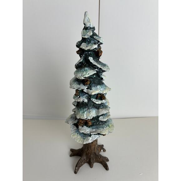 Dept. 56 Christmas Tree Village Pole Pine cold Cast Porcelain Box 8" Tall - Picture 2 of 6